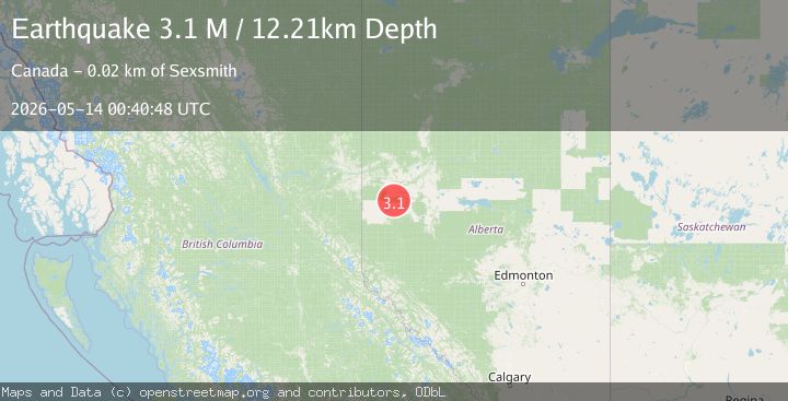 Map of Alberta, Canada