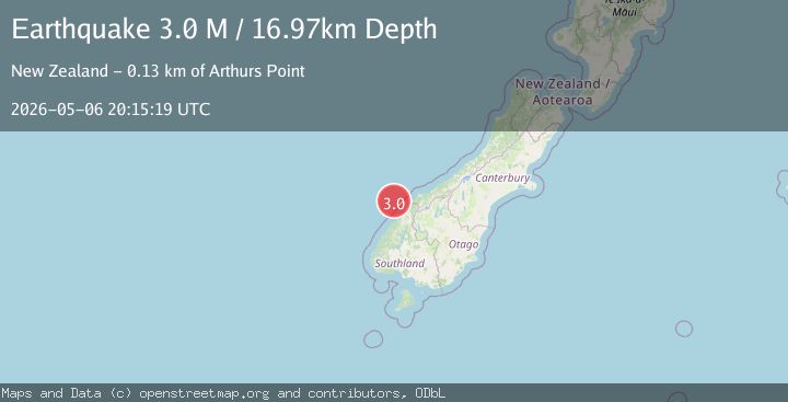 Map of South Island of New Zealand