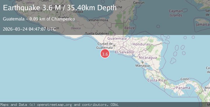 Map of offshore Guatemala