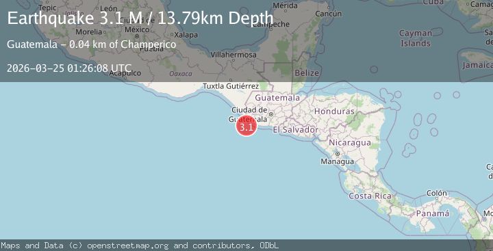 Map of offshore Guatemala