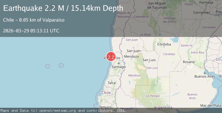 Map of offshore Valparaiso, Chile