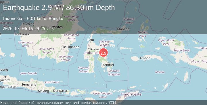 Map of Sulawesi, Indonesia