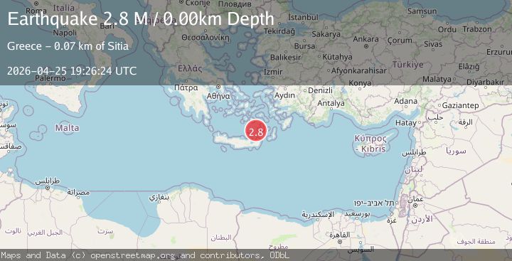 Map of Offshore Crete, Greece
