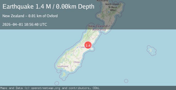 Map of Waimakariri District, New Zealand