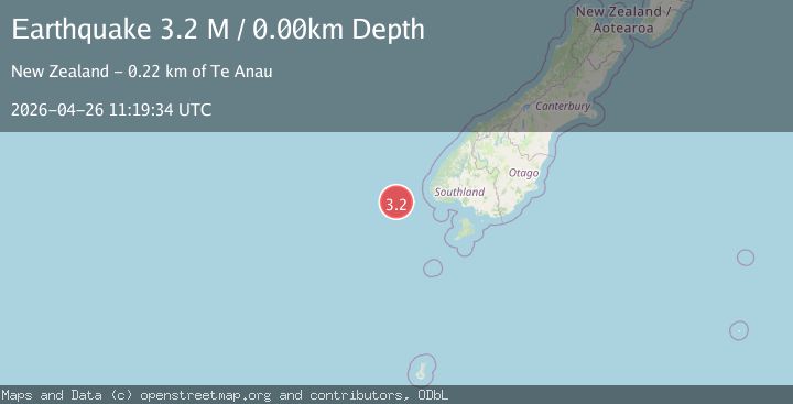 Map of off the west coast of the South Island of New Zealand