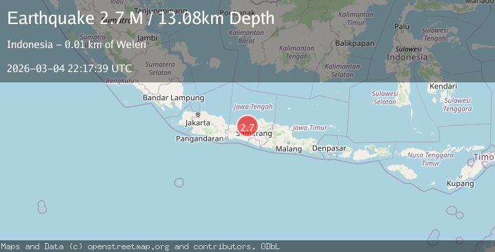Map of Java, Indonesia
