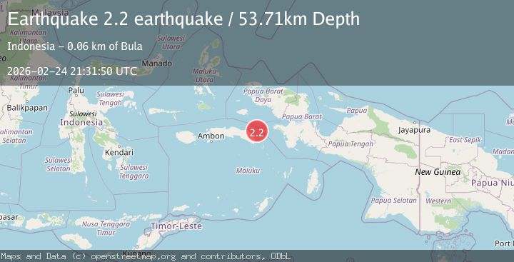 Map of Ceram Sea, Indonesia