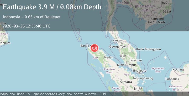 Map of northern Sumatra, Indonesia