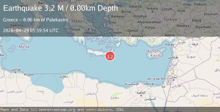 Map of Offshore Crete, Greece