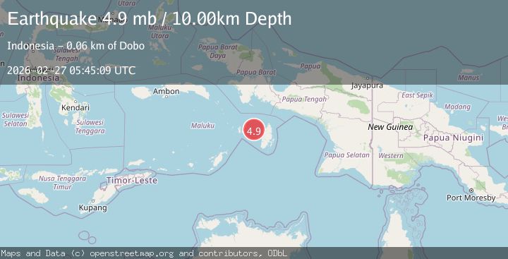 Map of Kepulauan Aru region, Indonesia