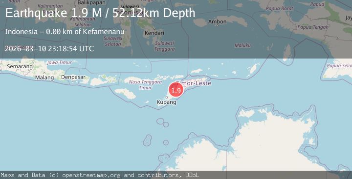 Map of Timor region, Indonesia