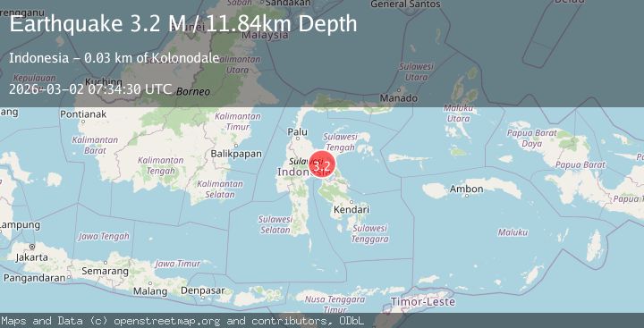 Map of Sulawesi, Indonesia