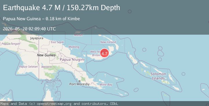 Map of New Britain region, Papua New Guinea