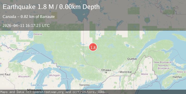 Map of southern Quebec, Canada