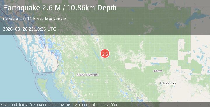 Map of British Columbia, Canada