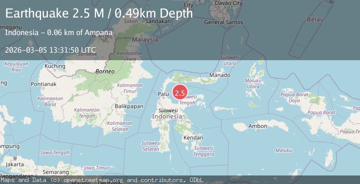 Map of Minahasa, Sulawesi, Indonesia