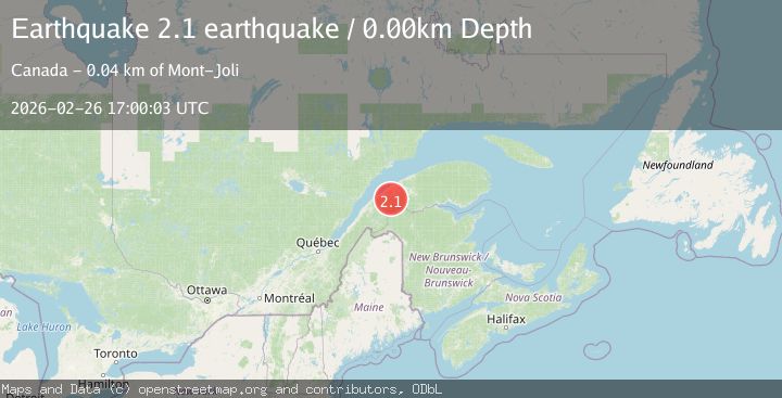 Map of Gaspe Peninsula, Quebec, Canada