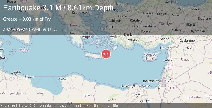 Map of Offshore Crete, Greece