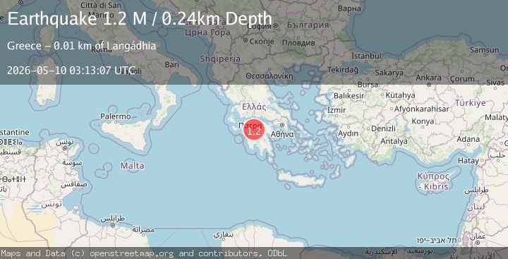 Map of Peloponnese Region, Greece