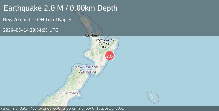 Map of off the east coast of the North Island of New Zealand