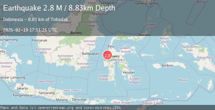 Map of Sulawesi, Indonesia