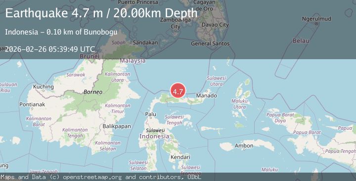 Map of Minahasa, Sulawesi, Indonesia