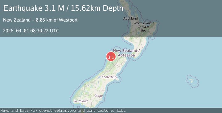 Map of South Island of New Zealand