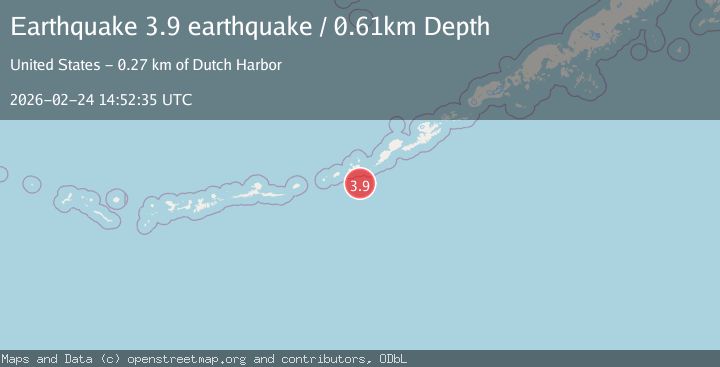 Map of Fox Islands, Aleutian Islands, Alaska