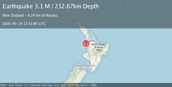 Map of North Island of New Zealand