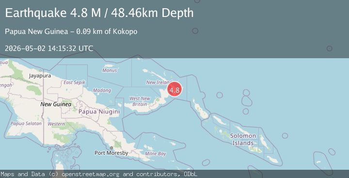 Map of New Britain region, Papua New Guinea