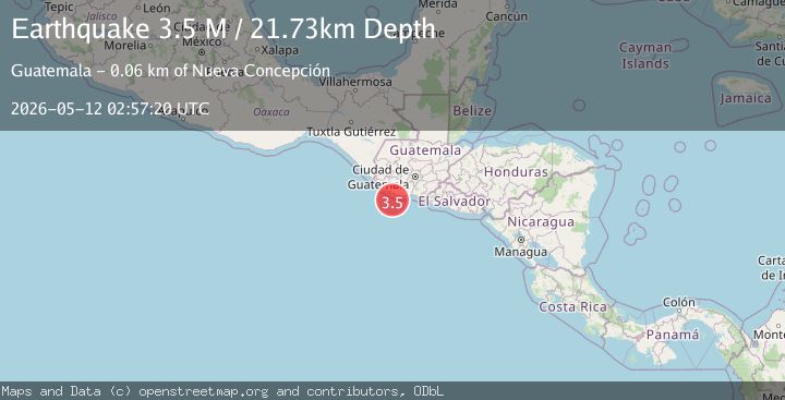 Map of offshore Guatemala
