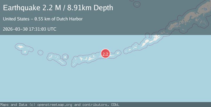 Map of Andreanof Islands, Aleutian Islands, Alaska