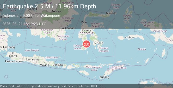 Map of Sulawesi, Indonesia