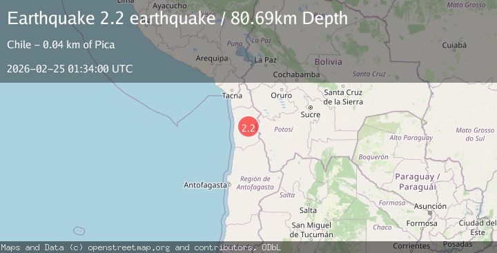 Map of Tarapaca, Chile