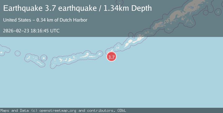 Map of Fox Islands, Aleutian Islands, Alaska