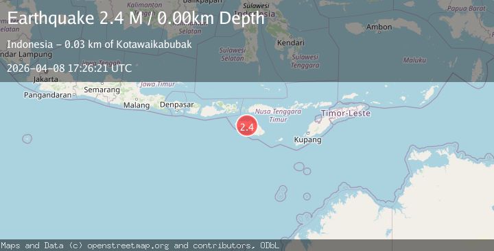 Map of Sumba region, Indonesia