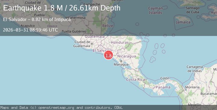Map of offshore El Salvador