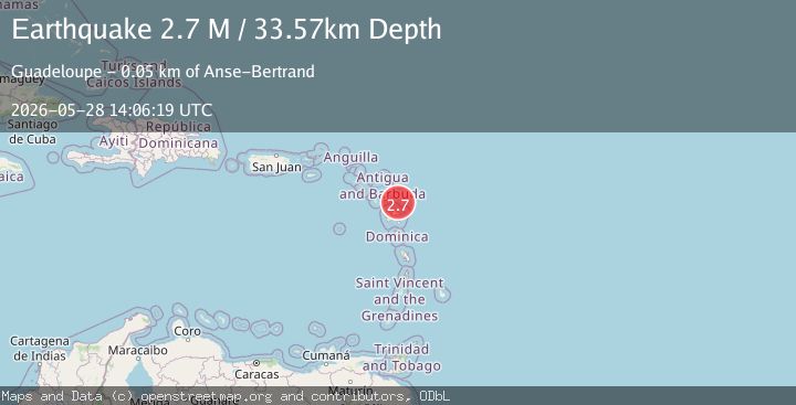 Map of Guadeloupe region, Leeward Islands