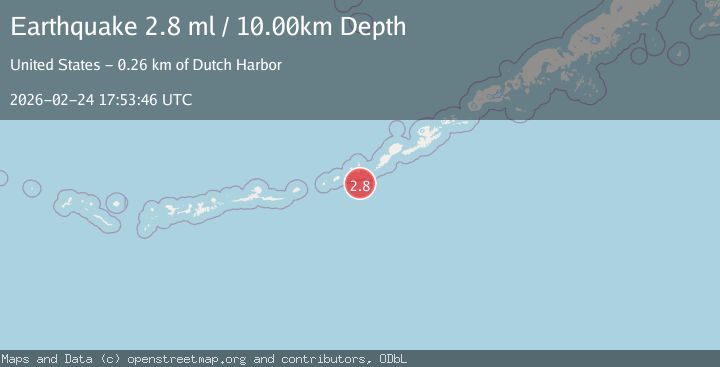 Map of Fox Islands, Aleutian Islands, Alaska