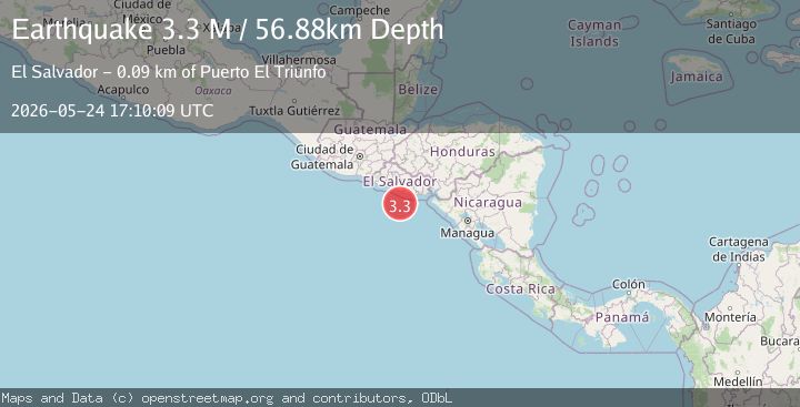Map of offshore El Salvador