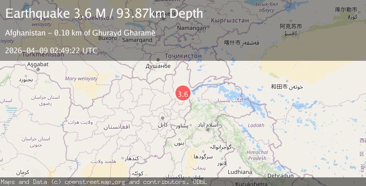 Map of Hindu Kush region, Afghanistan