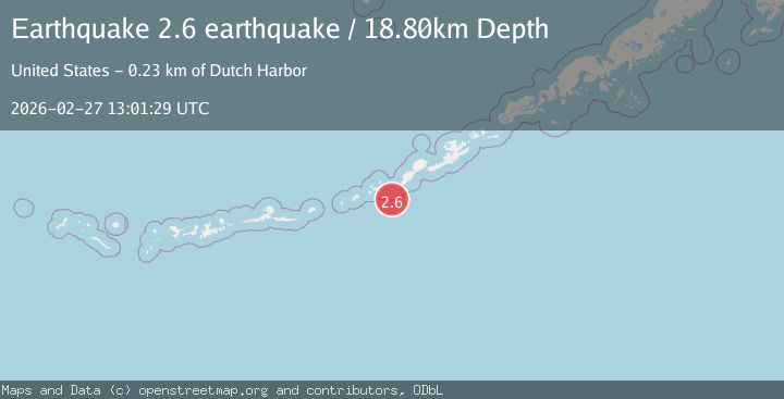 Map of Fox Islands, Aleutian Islands, Alaska