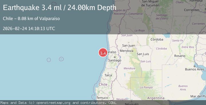 Map of offshore Valparaiso, Chile