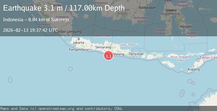 Map of Java, Indonesia