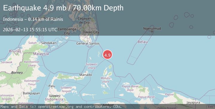 Map of north of Halmahera, Indonesia