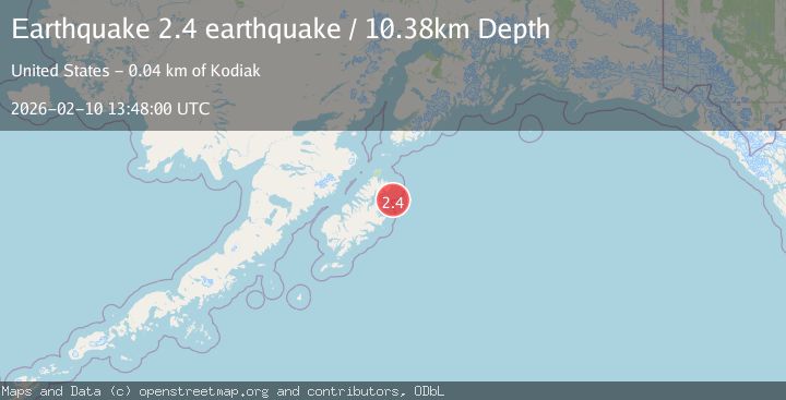 Map of Kodiak Island region, Alaska