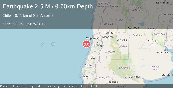 Map of offshore Valparaiso, Chile