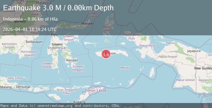 Map of Seram, Indonesia