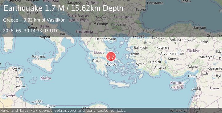 Map of Near the coast of Greece