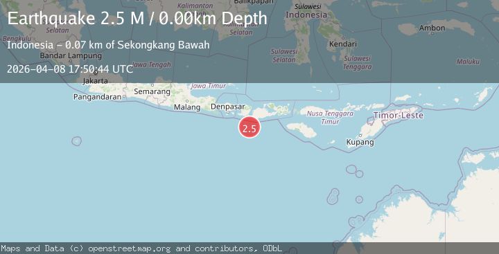 Map of Sumbawa region, Indonesia